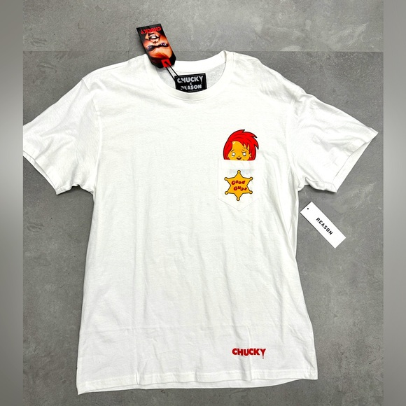 Reason x Chucky Good Guys badge pocket t-shirt - Picture 1 of 5